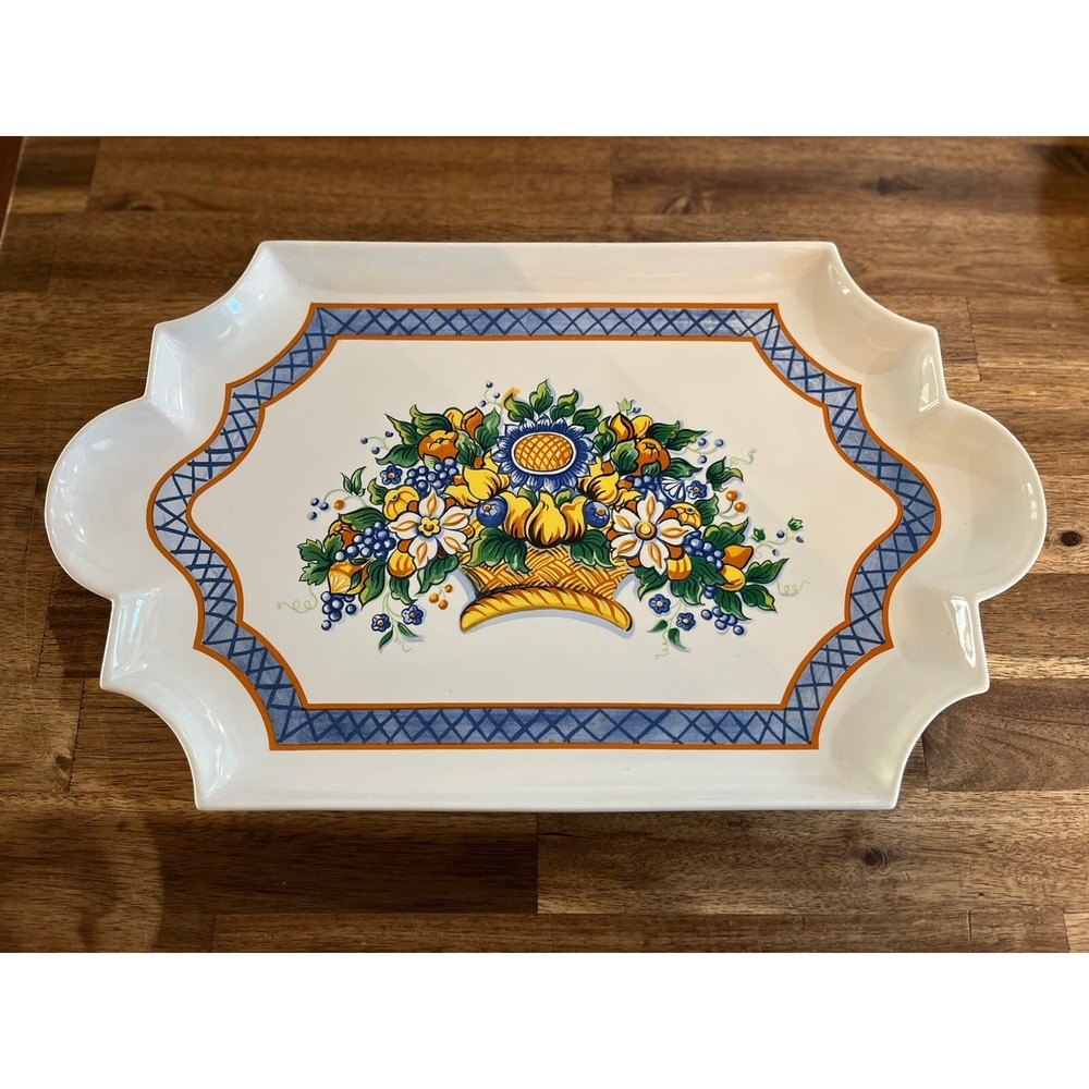 Vintage Floral Tray‎ Platter Porcelain Elizabeth Arden Roma El Fresco Japan